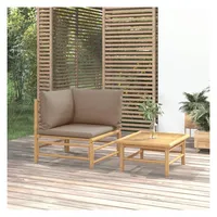 vidaXL Garten-Lounge-Set 2-tlg. lila Bambus