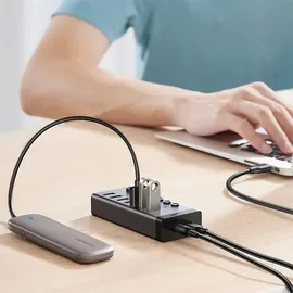 UGREEN USB-C 8 Ports), Dockingstation + USB Hub, Grau