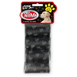 PET NOVA Dog Lifestyle Hundekotbeutel 4 Rollen à 20 Beutel Schwarz