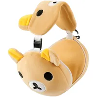 Schlafmaske Mit Kissen, Reisekissen Kinder, 2-In-1 Augenmaske Und U-Kissen, Niedliches Bärchen Design, Kawaii Bär Design, Beige, Weich Gepolstert