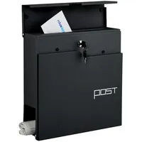 Relaxdays Briefkasten schwarz inkl. Zeitungsfach