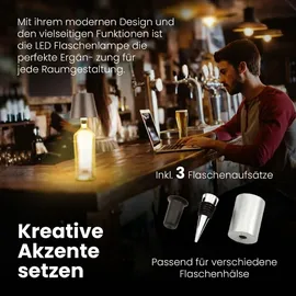 AddLiving LED Flaschenleuchte Silber