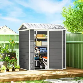 Outsunny Gerätehaus 2,1 m2 1,86 x 1,30 m Grau