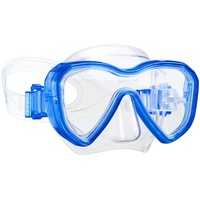 Dorlle Kinder Taucherbrille Tauchmaske,Anti-Fog und Anti-Leck Schnorchelbrille Schwimmbrille Wasserdicht Tempered Glas Maske für Kinder,Blau