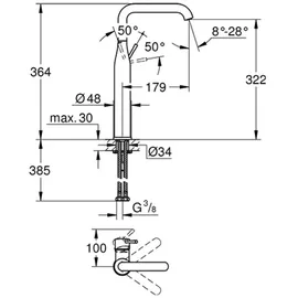 Grohe Essence XL-Size Einhandmischer hard graphite 32901A01