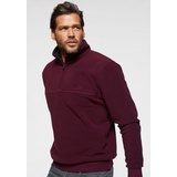 MAN'S WORLD Fleecepullover Langarm, mit Rippbündchen, mit Troyerkragen, für Athleisure-Looks rot XXL (60/62)