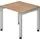 Hammerbacher Schreibtisch nussbaum rechteckig, 4-Fuß-Gestell silber 80,0 x 80,0 cm