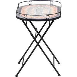 Siena Garden Prato Serviertisch 68 x 41 cm schwarz matt/bunt