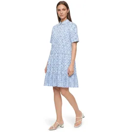 Cartoon Blusenkleid mit Muster Weiß/Hellblau 38