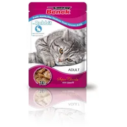 SUPER BENEK Adult Beutel für Katzen mit Kaninchenstückchen 100g