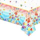 Tischdecke zum 4. Geburtstag,Party Tischdecke zum 4. Geburtstag,TableCloth Tischdeckenrolle 4 Geburtstag Plastiktischdecke Papiertischdecke für Mädchen,Jungen,Geburtstagsparty Disposable TableCloth