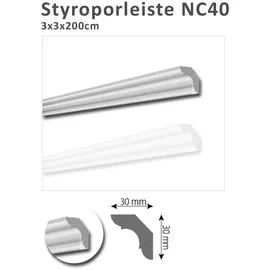 MDEKOR Deckenleiste Styropor Weiss 50 St. 30 x 30 cm