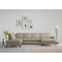 sit&more Wohnlandschaft SIT & MORE "Fashion U-Form", beige, B:338cm H:84cm T:207cm, Sofas, Wohnlandschaft, wahlweise mit Kopfteilverstellung, Vorziehsitz, motorisch, Metallfüße