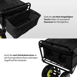 Trutzholm Bollerwagen faltbar mit Sonnendach grün/schwarz