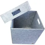 VOIGTdesign Aufbewahrungsbox FILZ Regalkorb Filzbox Korb Box Allzweckbox mit Deckel (5 Größen) (Gr. L - 32x32x34cm)