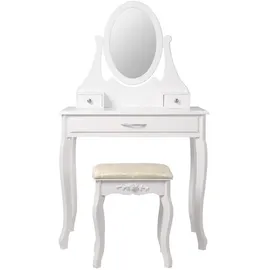 ML-Design Schminktisch Weiß Hochglanz, Holzwerkstoff, 40x140x75 cm Schlafzimmer, Schminktische