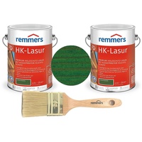 REMMERS HK-Lasur tannengrün 2 x 2,5 L (= 5 L) plus REMMERS Pinsel 50 mm