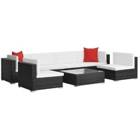 VidaXL Garten-Lounge-Set schwarz/cremeweiß