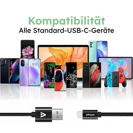 Alkaya USB-C 1 m Schwarz