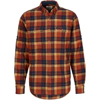 Fjällräven Singi Heavy Flannel Langarmhemd - Autumn Leaf / Dark Navy - S