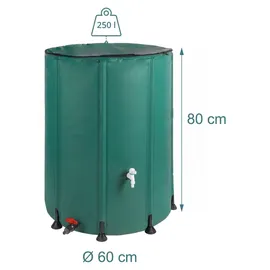 Relaxdays Regentonne 250 l grün/dunkelgrün