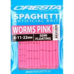 Cresta Spaghetti Worms 8,11,22mm Pink