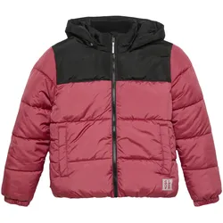 Steppjacke S.OLIVER JUNIOR Gr. M (146/152), rosa (dark rose) Mädchen Jacken mit Kapuze