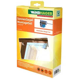 WINDHAGER Seilspanngarnitur WINDHAGER, silber (silberfarben), Gardinenbefestigungen, Montage-Set zur Befestigung von Sonnensegeln