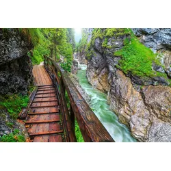 Fototapete PAPERMOON "Weg am Fluss", bunt, B:4,00m L:2,60m, Vlies, Tapeten