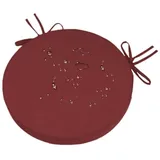 MONDEX Sitzkissen Rund 45 cm Burgund, 5 cm Dick rutschfest Stuhlkissen Rund mit Bändern, Outdoor Wasserabweisendes Polyester Runde Sitzpolster, Sitzkissen Boden für Küche, Esszimmer, Garten und Café