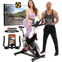 MIWEBA Sports Indoor Cycling Bike MS500 | 25 Kg Schwungmasse - Traglast 150 Kg - Fahrrad - Pulsmessung - App - Schwarz