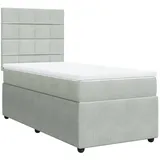 vidaXL Boxspringbett 180 x 200 cm Hellgrau