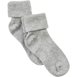 MINYMO Baby rib Sock w. Fold (2-pack) light grey melange (130) 15\18