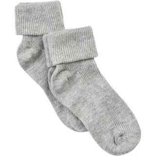 MINYMO Baby rib Sock w. Fold (2-pack) light grey melange (130) 15\18