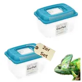 GarPet 2er Set Faunabox M Faunarium Transport Quarantäne Box Tierbeobachtung Urzeitkrebse Triops Heimchen Spinnen Insekten Box Kunststoff