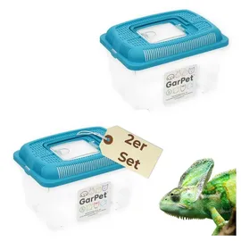 GarPet 2er Set Faunabox M Faunarium Transport Quarantäne Box Tierbeobachtung Urzeitkrebse Triops Heimchen Spinnen Insekten Box Kunststoff