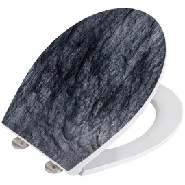 Wenko WC-Sitz Slate Rock schwarz