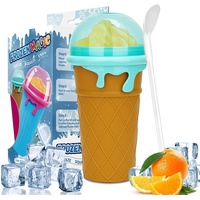 NWOHNEN Slushie Cup Slushy Maker Eis Cup Silica Cup Pinch Cup Sommer Cooler Smoothies Cup Double Layer Squeeze Cup Slush Maker Cup Smoothie Cup (Braun)