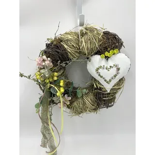Small-Preis Dekokranz Türkranz Wandkranz rund Natur ø 28 cm - Frühling - Willkommensgruß