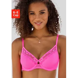 T-Shirt-BH VIVANCE, Damen, Gr. 80, Cup B, pink, Spitze, Obermaterial: 86% Polyamid, 14% Elasthan, feminin, BHs, aus feinem Mesh-Material und Spitze in Kussmund-Optik, Dessous