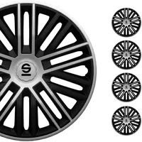 Sparco Radzierblenden Bergamo - 16-Zoll - Schwarz/Silber - Satz
