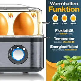 Kesser Eierkocher 8 Eier + Messbecher Schwarz