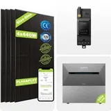 Balkonkraftwerk 2280W mit Anker 3200W Speicher Solix Pro, 4x570W Bifalzial Module, 1600W Stromspeicher mit 1600W Erweiterungsakku + Smart Zähler, PV Anlage mit Solarspeicher für Balkon Haus Dach