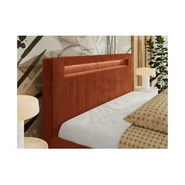 mks möbel Polsterbett mit Bettkasten - orange - Maße (cm): B: 148 H: 103