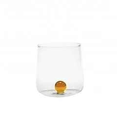 Bilia Tumbler Zafferano Borosilikatglas-Set mit 6 Stück, goldgelbe Farbe