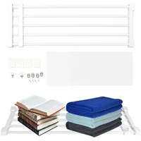 Fuerdich Teleskopregal Ohne Bohren, Einlegeböden Kleiderschrank 24cm Breite Mit Pp-Stahlrohr, 20kg Tragkraft & Längenverstellung 75-120cm, Einlegeböden Schrank Für Schuhschrank/Küche/Bücherregal