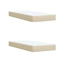 vidaXL Boxspringbett mit Matratze Creme 200x200 cm Stoff