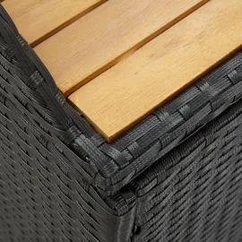 vidaXL Sitzbank mit Stauraum 120 cm Poly Rattan Schwarz