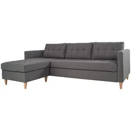 VCM Marino Sofa, Chaiselongsofa Rechts oder Links Gewendet in hellgrauen Stoff mit Holzbeinen.