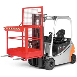 R+R INDUSTRIETECHNIK Arbeitskorb Typ Rak 1200x800x1910mm Ral3000 feuerrot